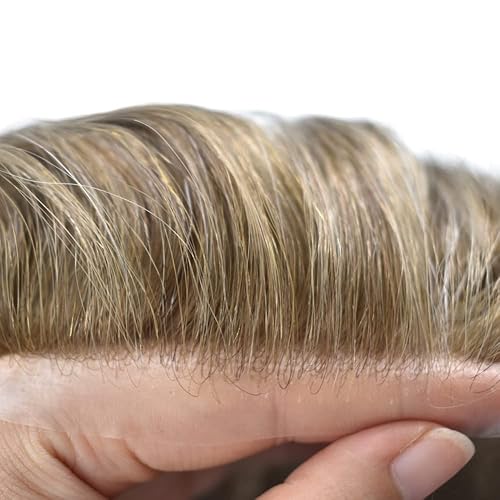 Miniatura 4 de Tupé de pelo para hombres Sistema de reemplazo de pieza de pelo invisible ultra fina piel tupé postizo para hombres protesis capilar para hombre