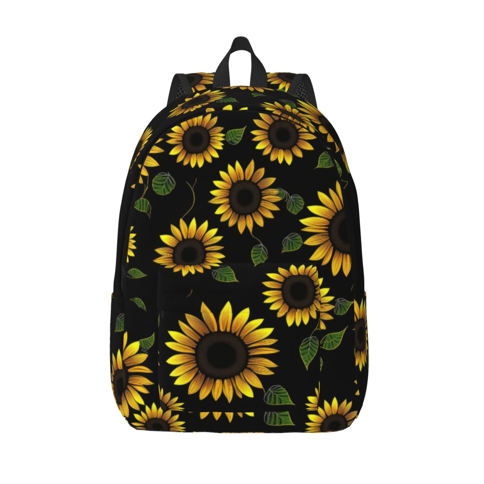 Mochila con estampado de girasoles y correas ajustables para viaje 8