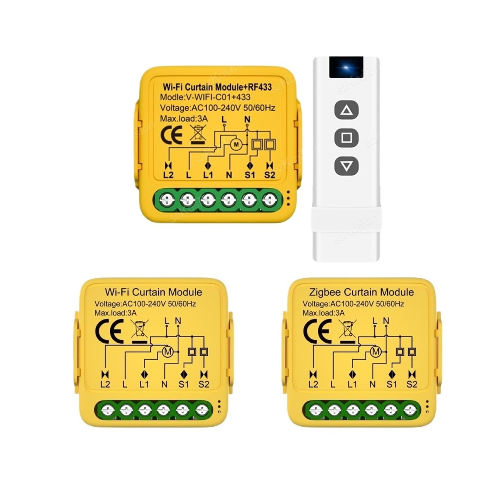 Tuya zasłona silnika, Smart Switch, WiFi, RF433, 3 opcje, rolety, silnik, przełącznik, kontroler, głos, do Alexa Google (Zigbee3.0)