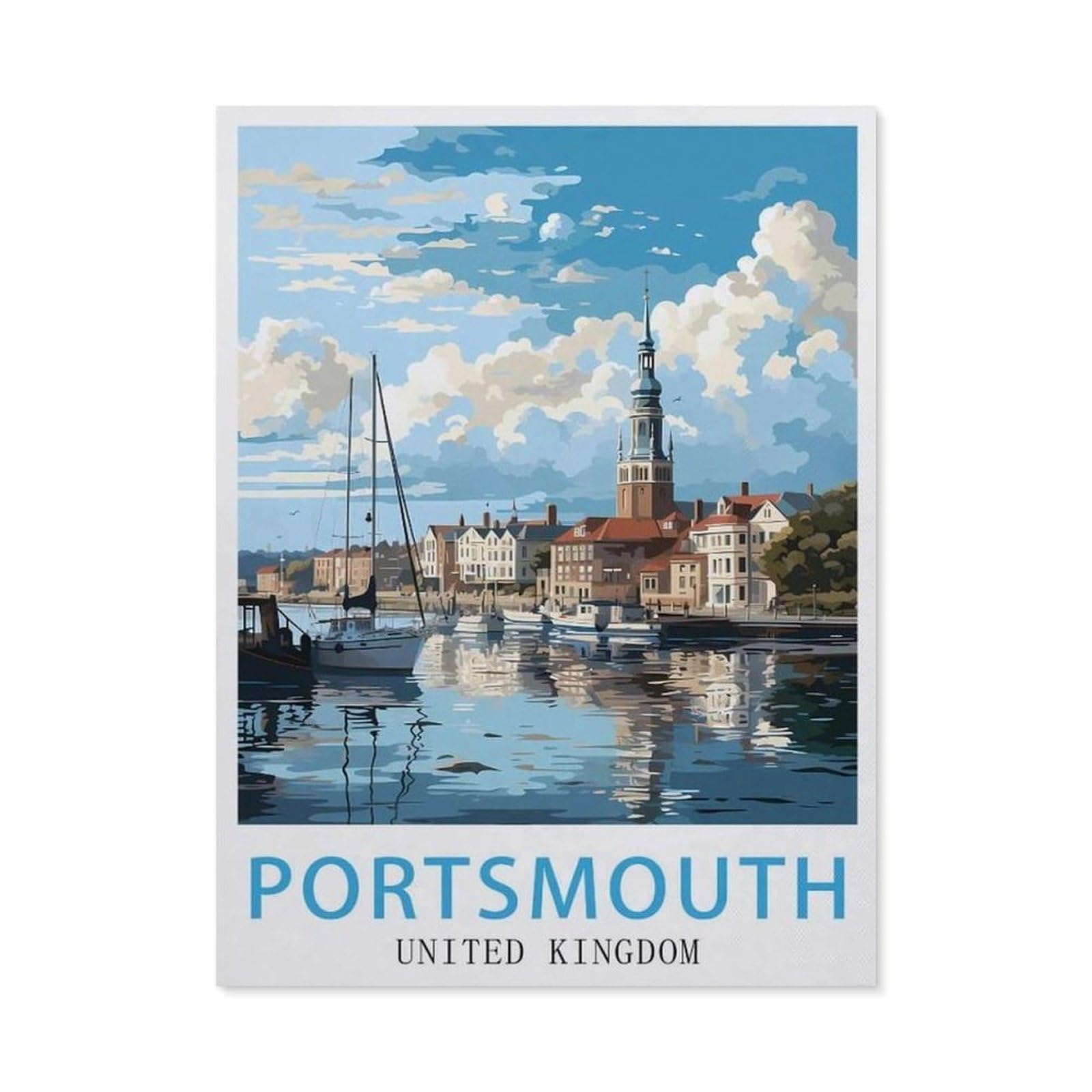 Tin Sign，Portsmouth United Kingdom(15x30cm）