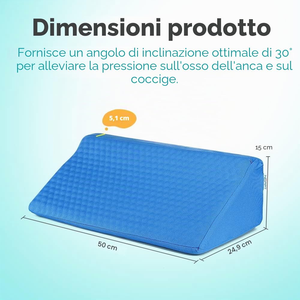 Cuscini a cuneo per letto per dormire Cunei in gel Posizionatori per il corpo Cuscino a cuneo inclinato di 30 gradi per adulti, dolore alla schiena, cuscino per gambe rialzate in