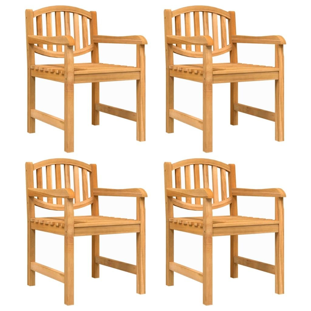 Set di mobili da giardino in teak, 140 cm, 4 sedie pieghevoli con bracciolo, robusto, per terrazze, esterni, lounge