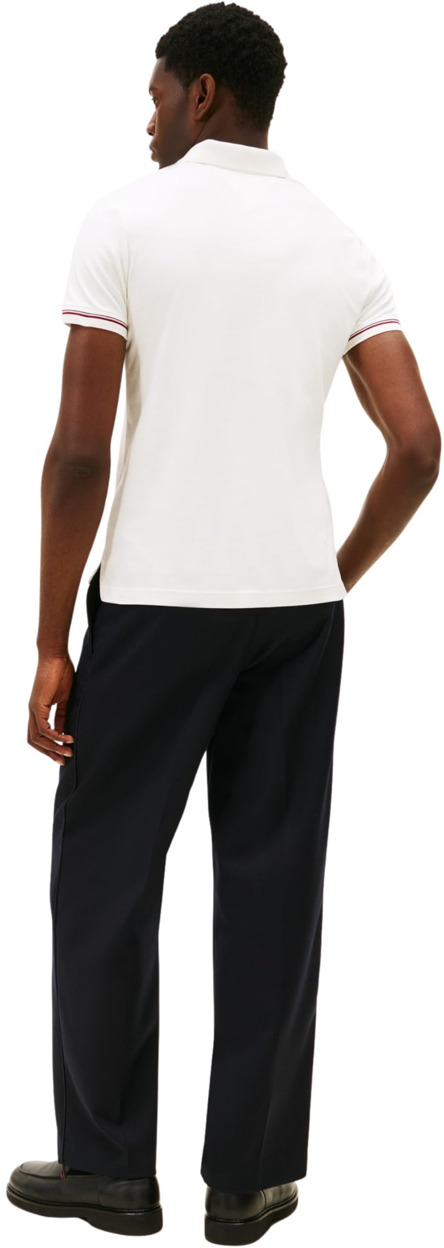 Tommy Hilfiger Liquid Cotton RWB Cuff Slim Polo Mw0mw41612 Polo S/S Hombre (Pack de 1)