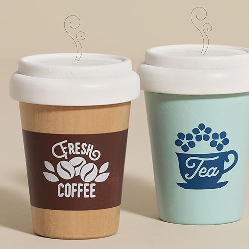 Miniatura 5 de Le Toy Van - Honeybake - Taza de café y taza de té para llevar - Juego de tazas de viaje - Accesorios de cocina para niños - Juego de rol de madera