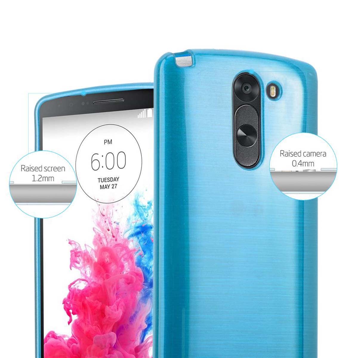 Cadorabo Custodia per LG G3 STYLUS in ARGENTO - Morbida