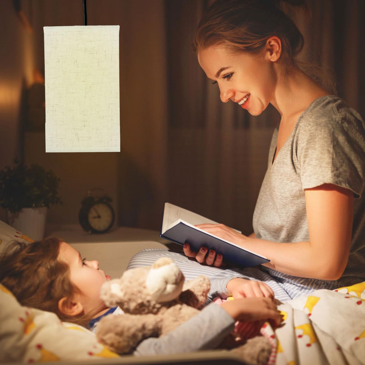 LABRIMP Square Linen Lampshade 7.8X7.8 Inch Cloth Art Lamp Shade for Table and Floor Lamps Home Decor Light Accessory White