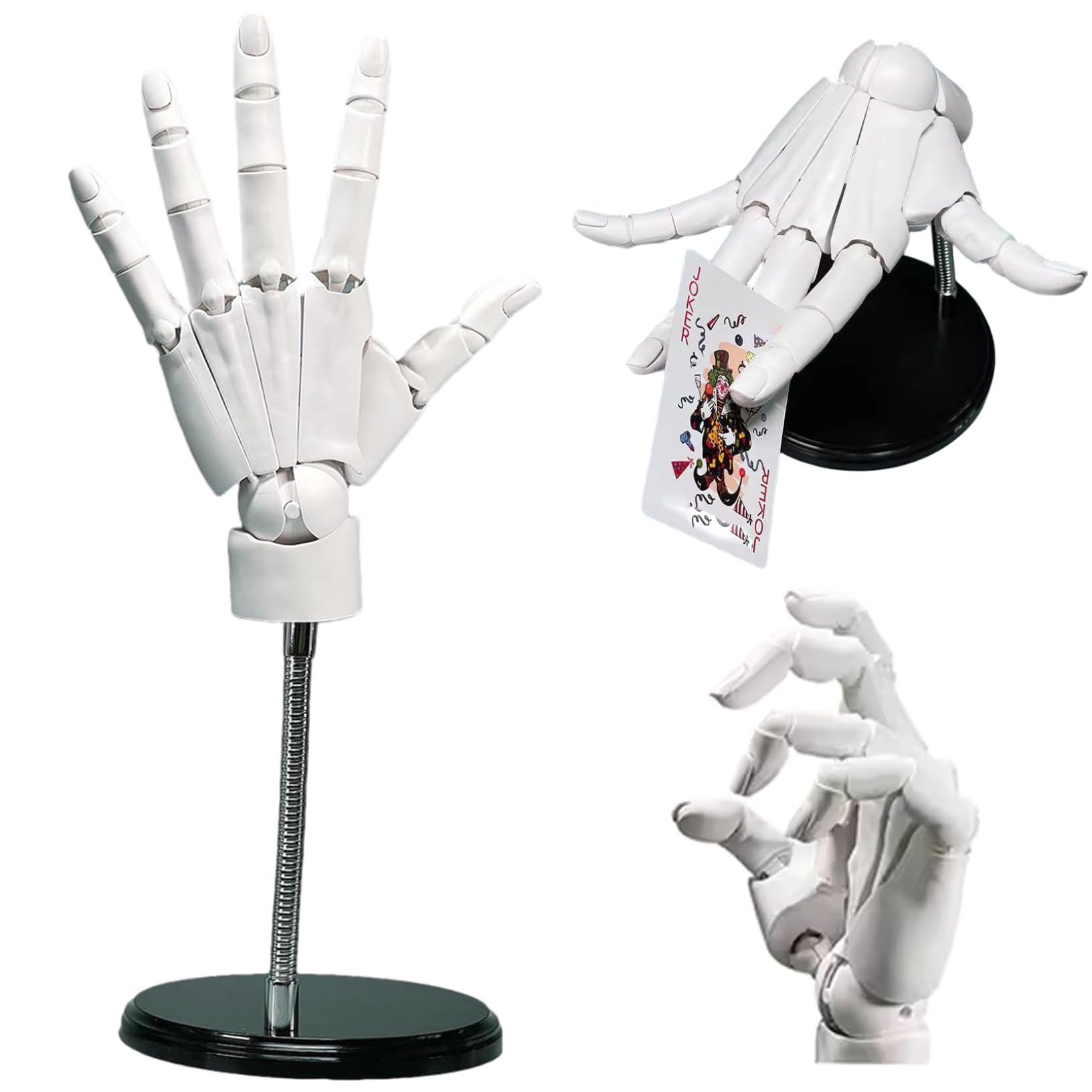 Künstlerpuppen, bewegliche Hand, 1:1, 20, 3 x 35, 6 cm, Linkshänder-Modell mit beweglichem Gelenk und Sockel, DIY, PVC, Weiß