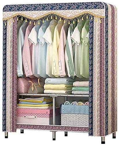 Armario portátil de acero con estante retráctil para ropa y organización de dormitorio