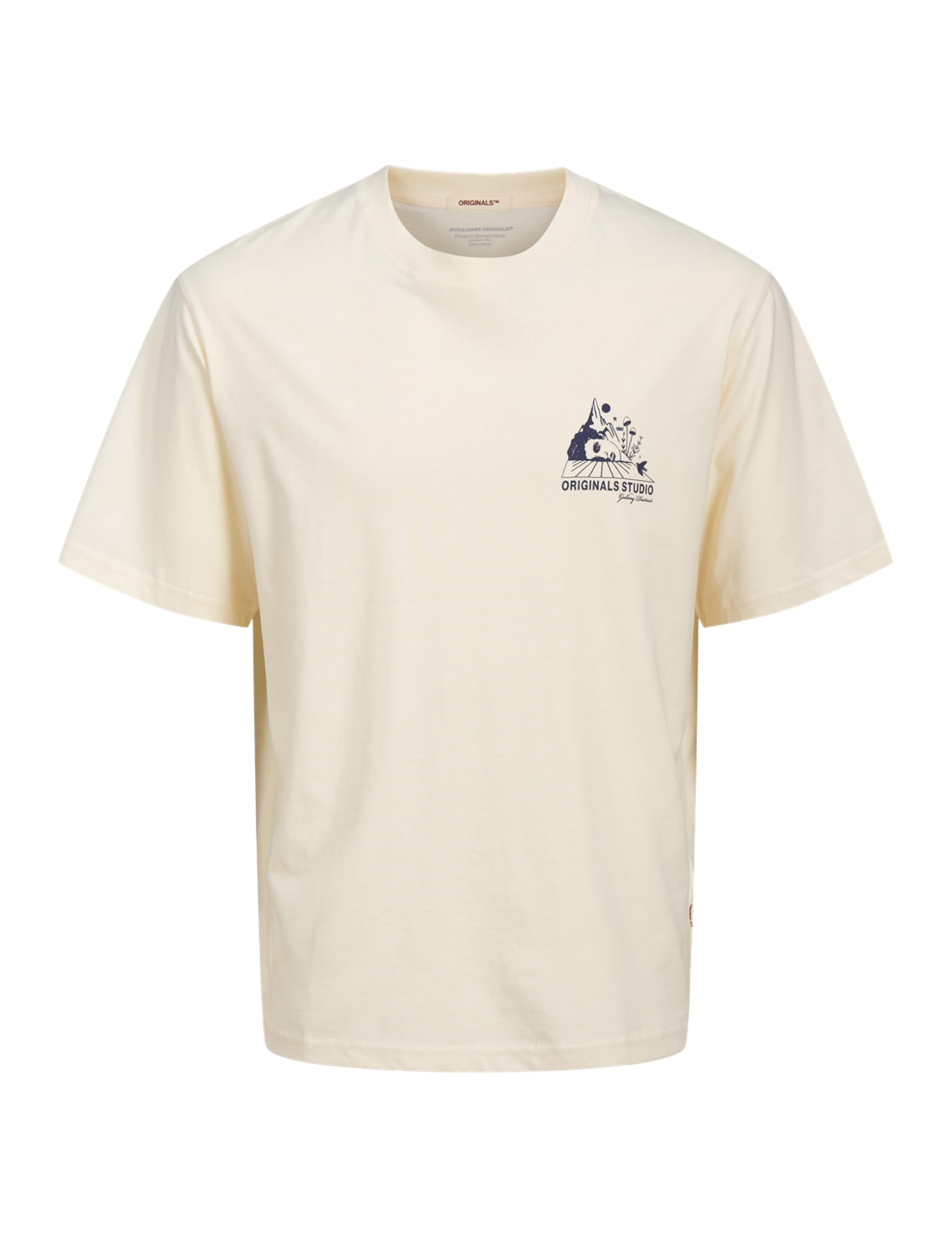JACK & JONES Men's Jorbellagio Collage Tee SS Crew Neck, Antique White, L