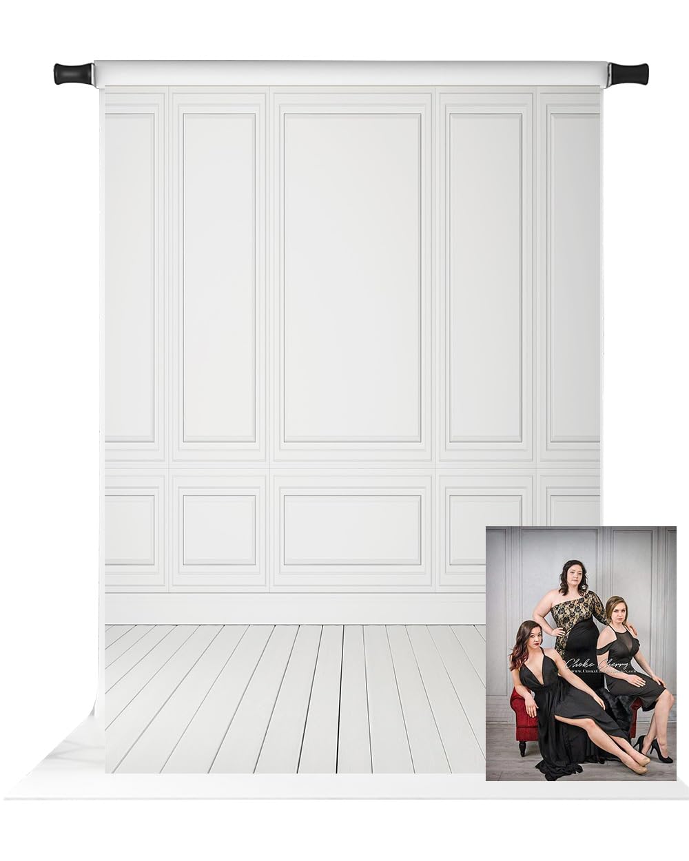 Kate 6.5x10ft White Grey Wall Photography Backdrops Vintage Texture Wood Floor Background Portrait Photo Backdrop