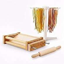 Orso Chef- Guitar for Pasta Superior Quality – Guitar Spaghetti Fettuccine Tagliatelle Tonnarelli – Abruzzo Guitar with Rolling Pin Stainless Steel Strings – Made in Italy