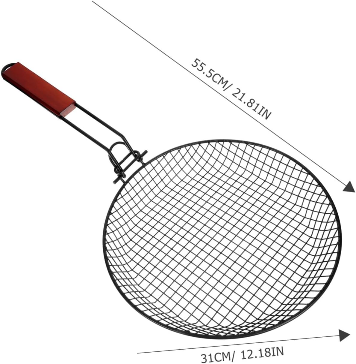 STOBAZA Folding Grilling Basket for Outdoor Grill Carbon Steel Bbq Basket Handle Multi-purpose Barbecue Accessory for Barbecue Baskets