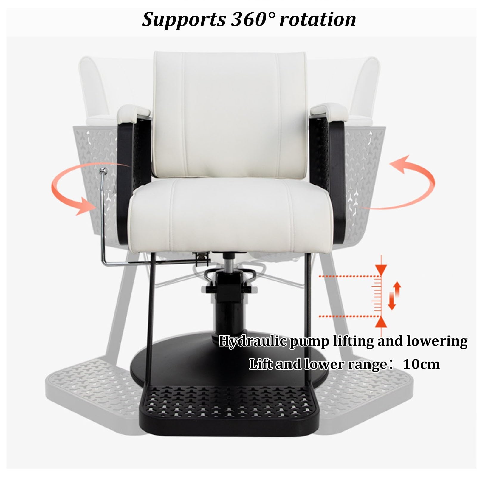 Sillón de barbería Profesional y Silla reclinable para peluquería; Equipo de Belleza SPA para Uso doméstico, barberías y Salones Belleza(White)