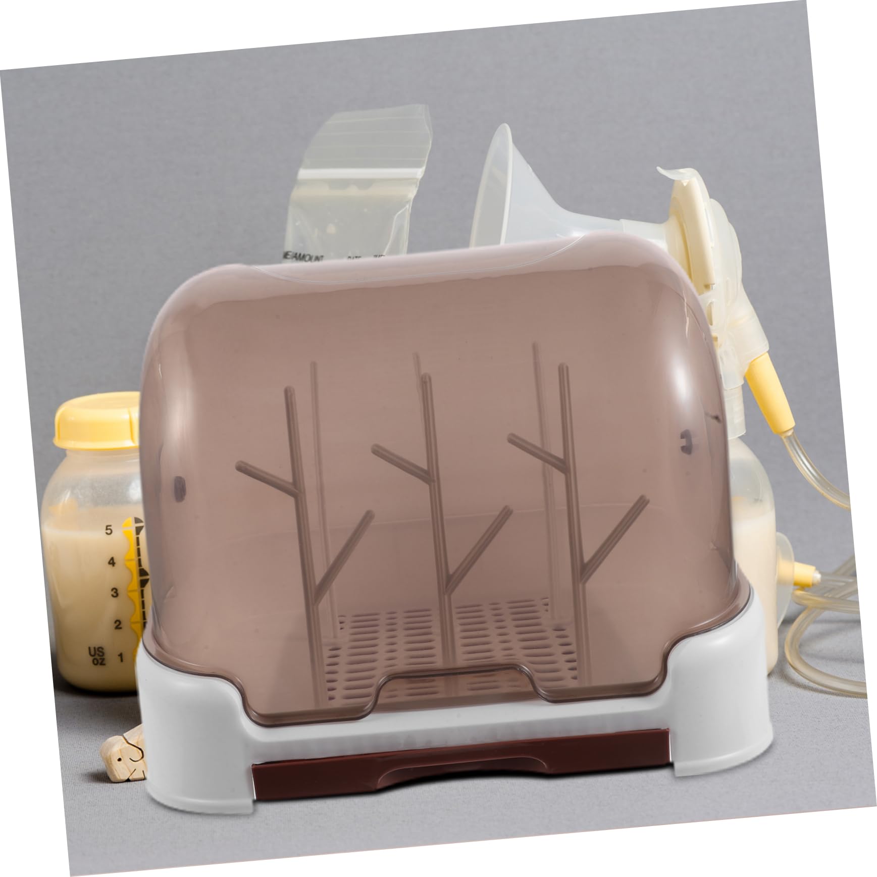 Estante para Secar Biberones con Tapa Antipolvo Escurridor de Biberones Compacto para Cocina Secador de Rápido para Bebés