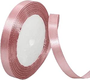 Amazon.com: Rose Pink Satin Ribbon 3/8 Inch x 25 Yards, Solid Color Hot ...