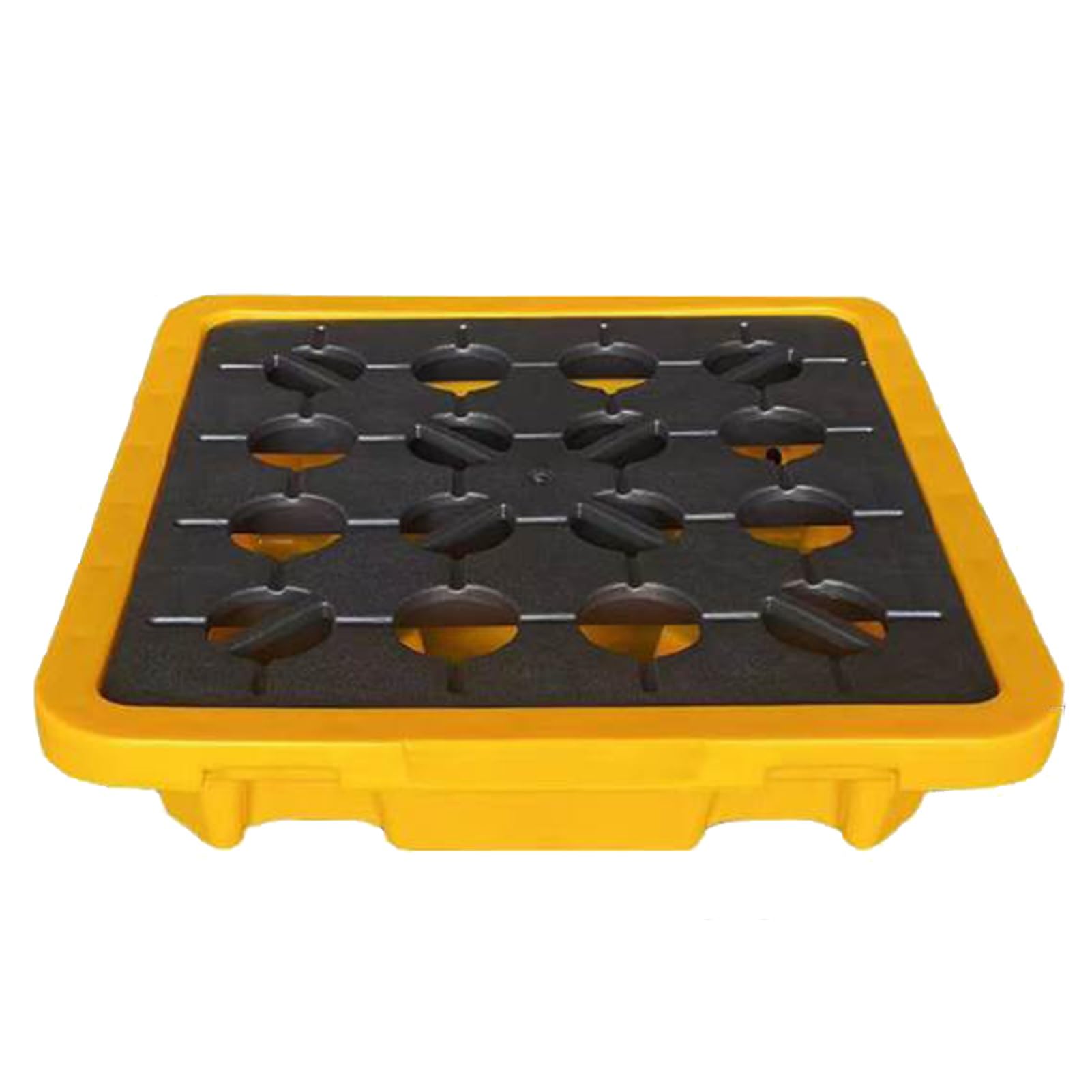 QUSYZD Oil Tank Spill Tray - Spill-Proof Polyethylene Containment Platform with Drain Outlet, Modular Leakproof Garage & Factory Spill Management Solution, Flat Gra,26.77x26.77x6.30in/68x68x16CM(A)