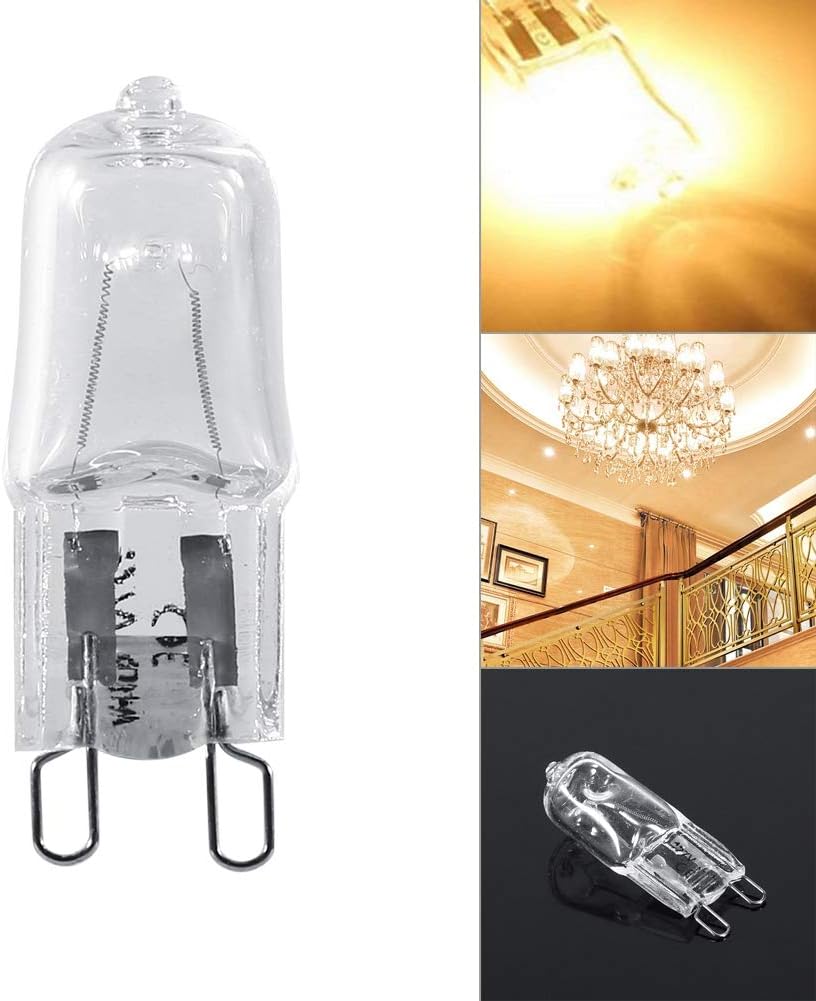 AUNMAS G9 Light Bulb Halogen Bulb, Durable Glass Stable 40W 120V Warm White 2900K, for Chandelier Under Cabinet Lighting Replacement Home Use 10Pcs