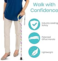 Vista 8 de Vive - Bastón de caminar con agarre compensado patentado, ayuda ligera y ajustable para caminar con una punta antideslizante, ayuda de movilidad