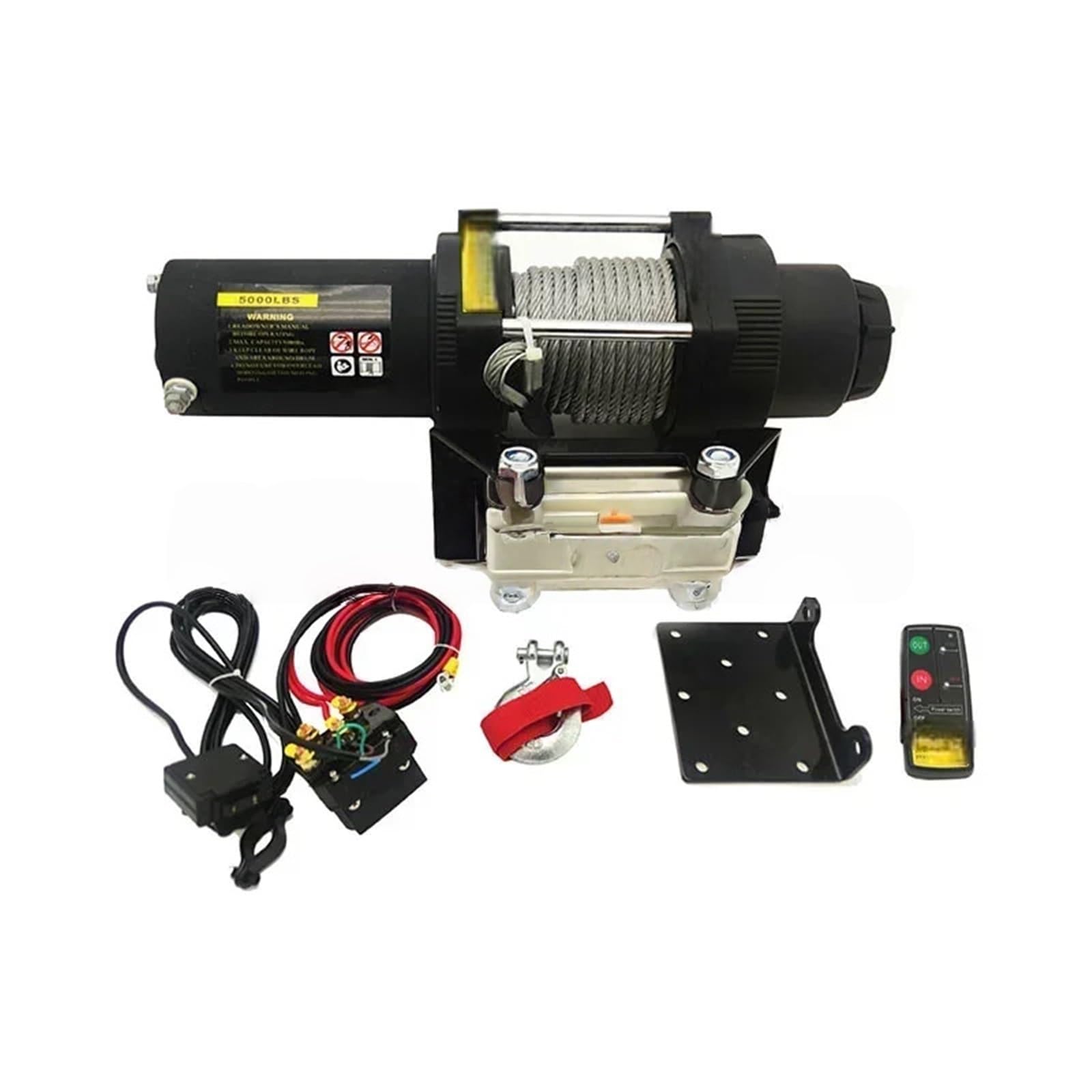 Wciągarka elektryczna 12 V/24 V z pilotem Uciąg 5000 funtów Przenośna Nadaje się do lin przyczepy samochodowej(12v remote control)