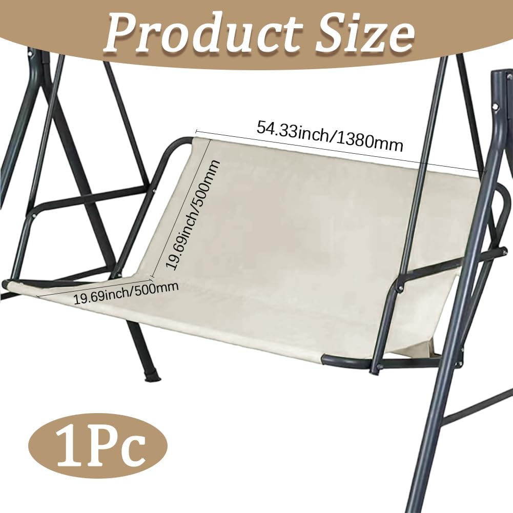 GORGECRAFT Housse de Rechange de 138x50x50cm pour Balancelle de Patio en Tissu Oxford Épais 600D Beige pour Chaise Banc Ou Terrasse. Convient pour Jardin et Terrasse.