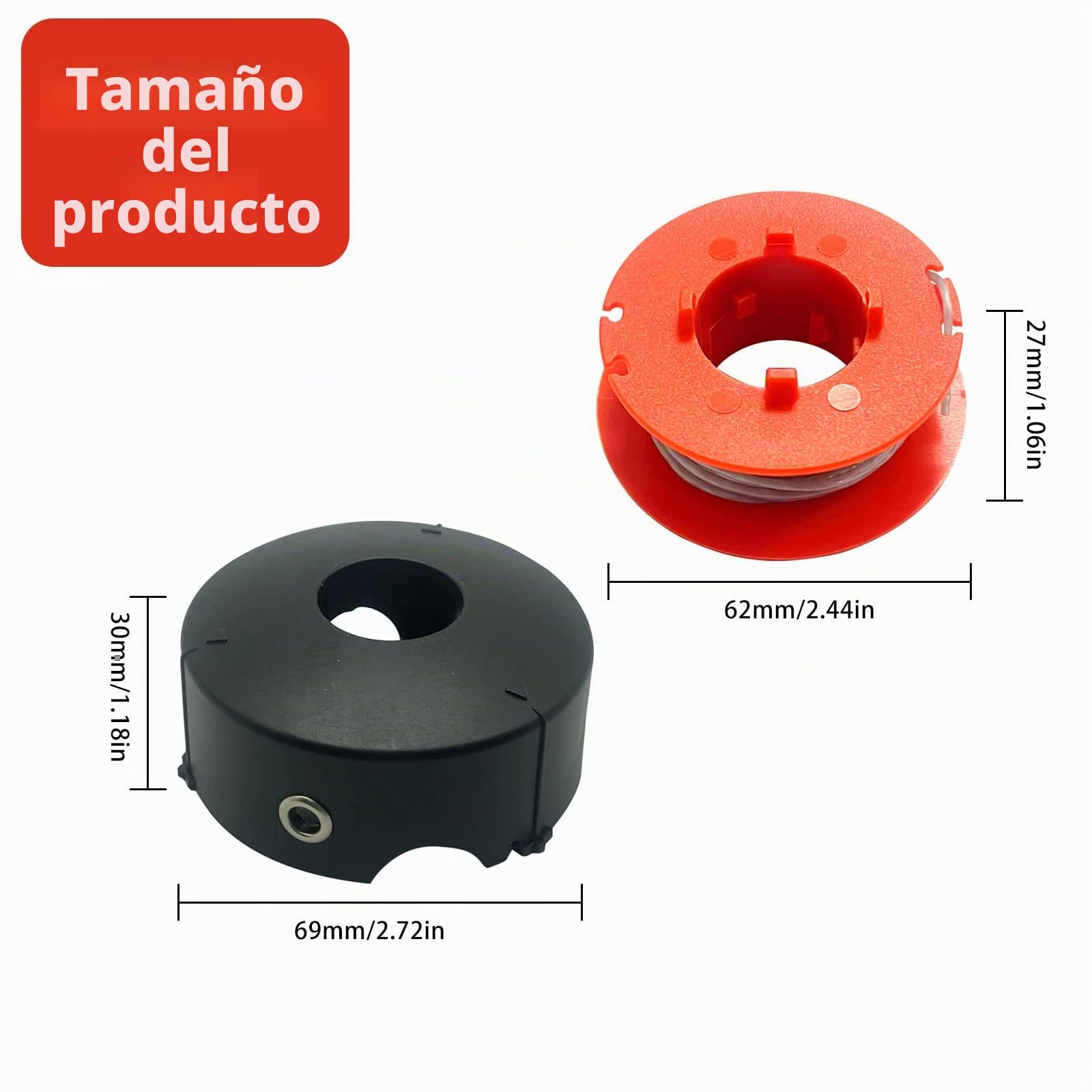 CDIYTOOL F016800175 Bobina desbrozadora Φ1,6 mm, 8 m, para Bosch Art 23 26 30 COMBITRIM EASYTRIM Carrete línea Repuesto Alambre, Carrete Recortadora césped con Cubierta F016L71088