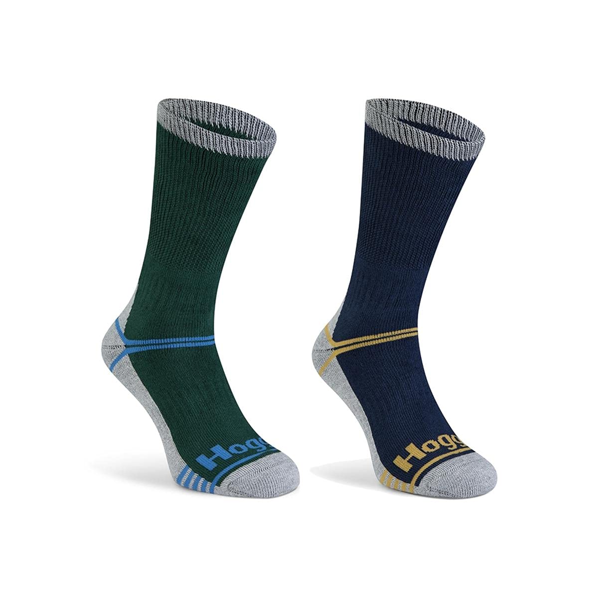 Hoggs of Fife Field & Outdoor Coolmax Sock Twin Pack Green/Navy Large (10-13)