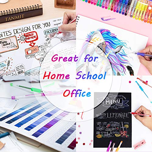 Tanmit 1206 Glitter Gel Pens, 33 Colors Neon Glitter Pens Set Gel Art Markers thumb #6