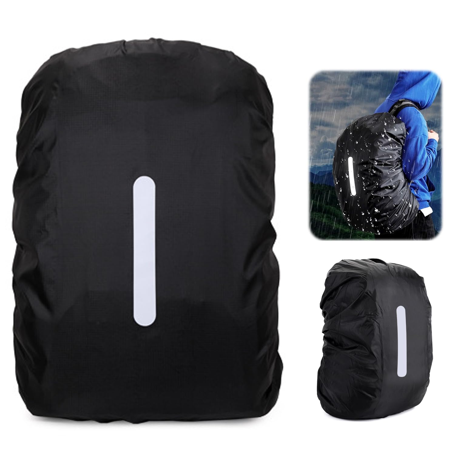 [EsiFare] リュックカバー 防水 35L 夜間反射テープ ザックカバー リュック カバー 登山リュック 雨カバー 夜間安全 レインカバー バッグカバー 防水リュック 防水カバー 登山 通勤 通学 梅雨対策 防災害対策
