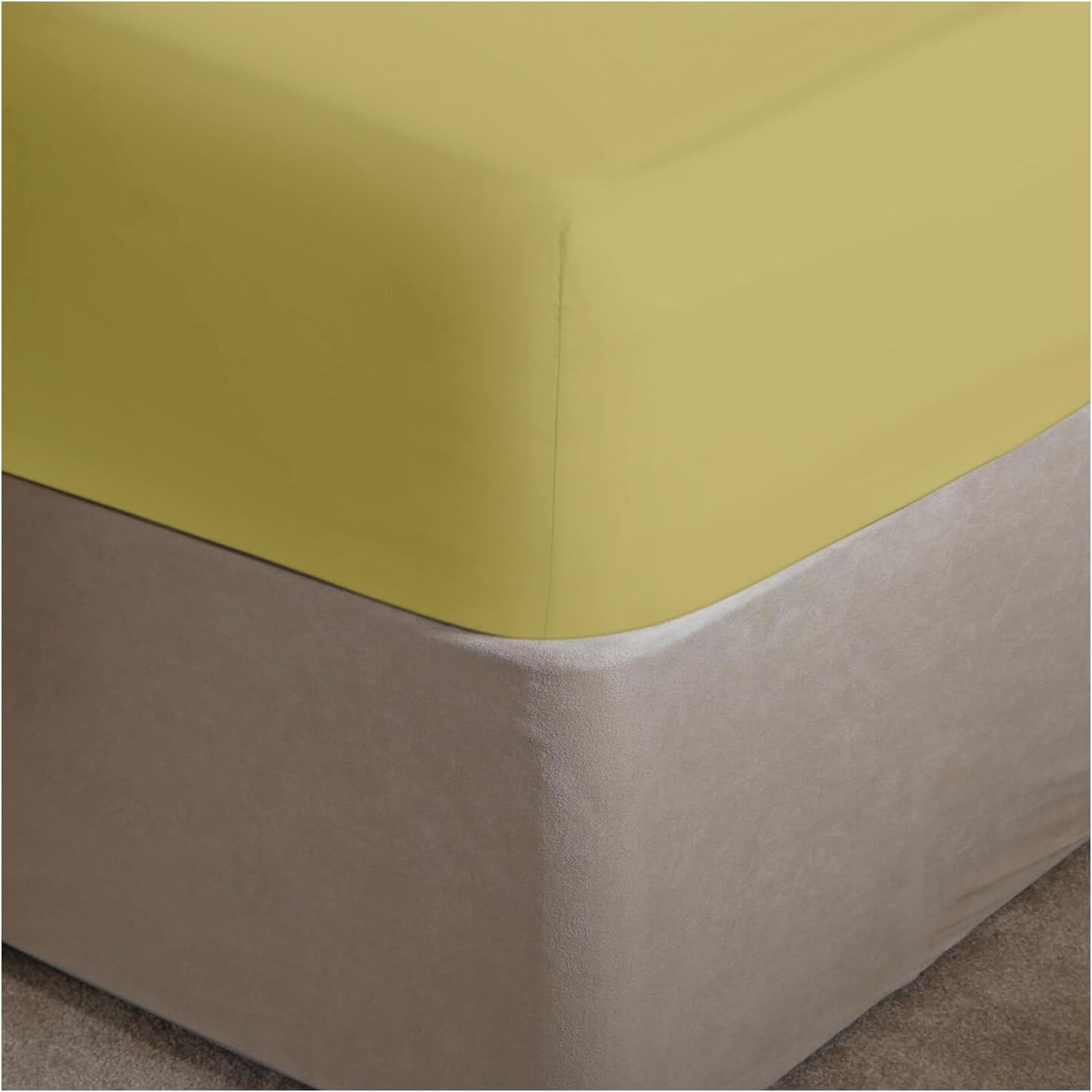 AmigoZone Non Iron Pollycotton Percal Quality Plain Fitted Sheet Or Pillow Cases (Green, King)