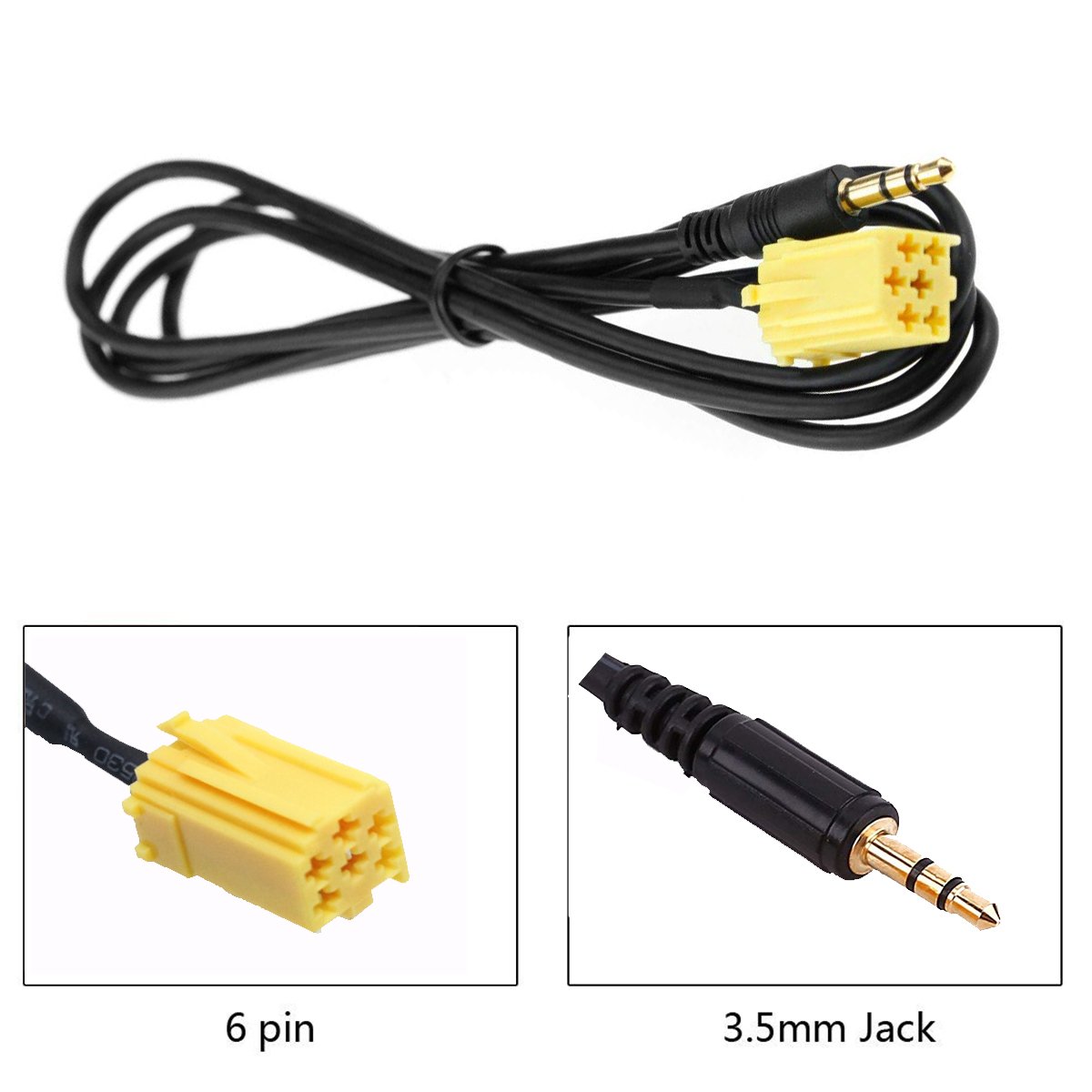 GeekerChip adattatore cavo AUX verso Jack da 3,5 mm e 2 chiave di smontaggio autoradio per Fiat Grande Punto Alfa Romeo 159