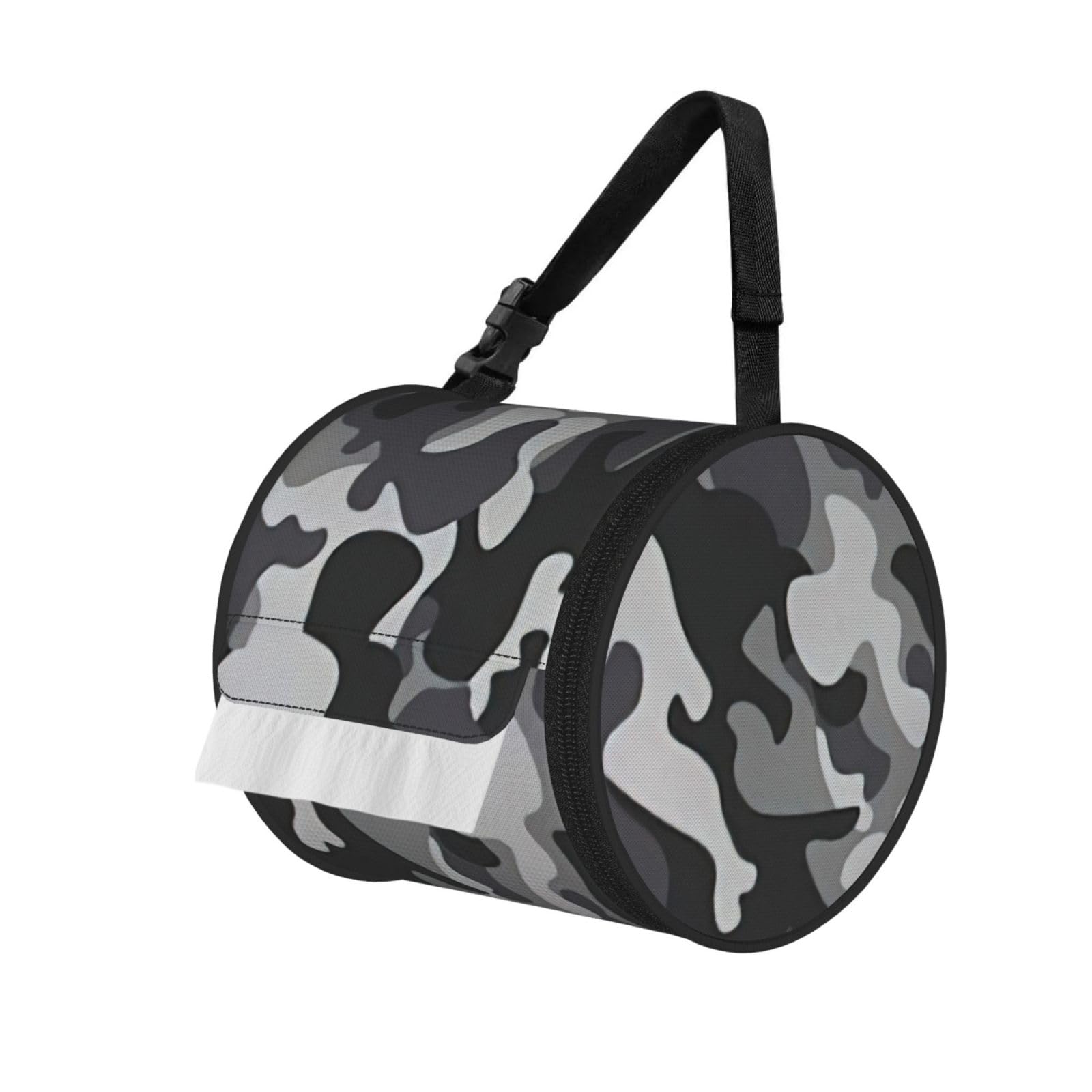 Abstract Camouflage Print Cylindrical Tissue Holder Bathroom Car Home Office Kitchen Decor Versatile