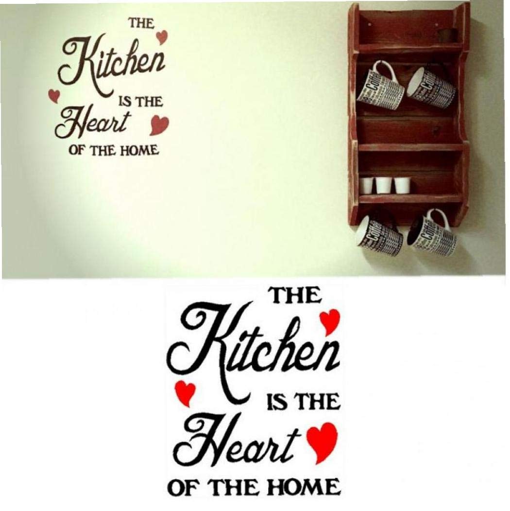 Adesivo Murale "La Cucina è Il Cuore Della Casa" – Scritta In PVC, Dimensioni 60x20 Cm, Facile Da Applicare
