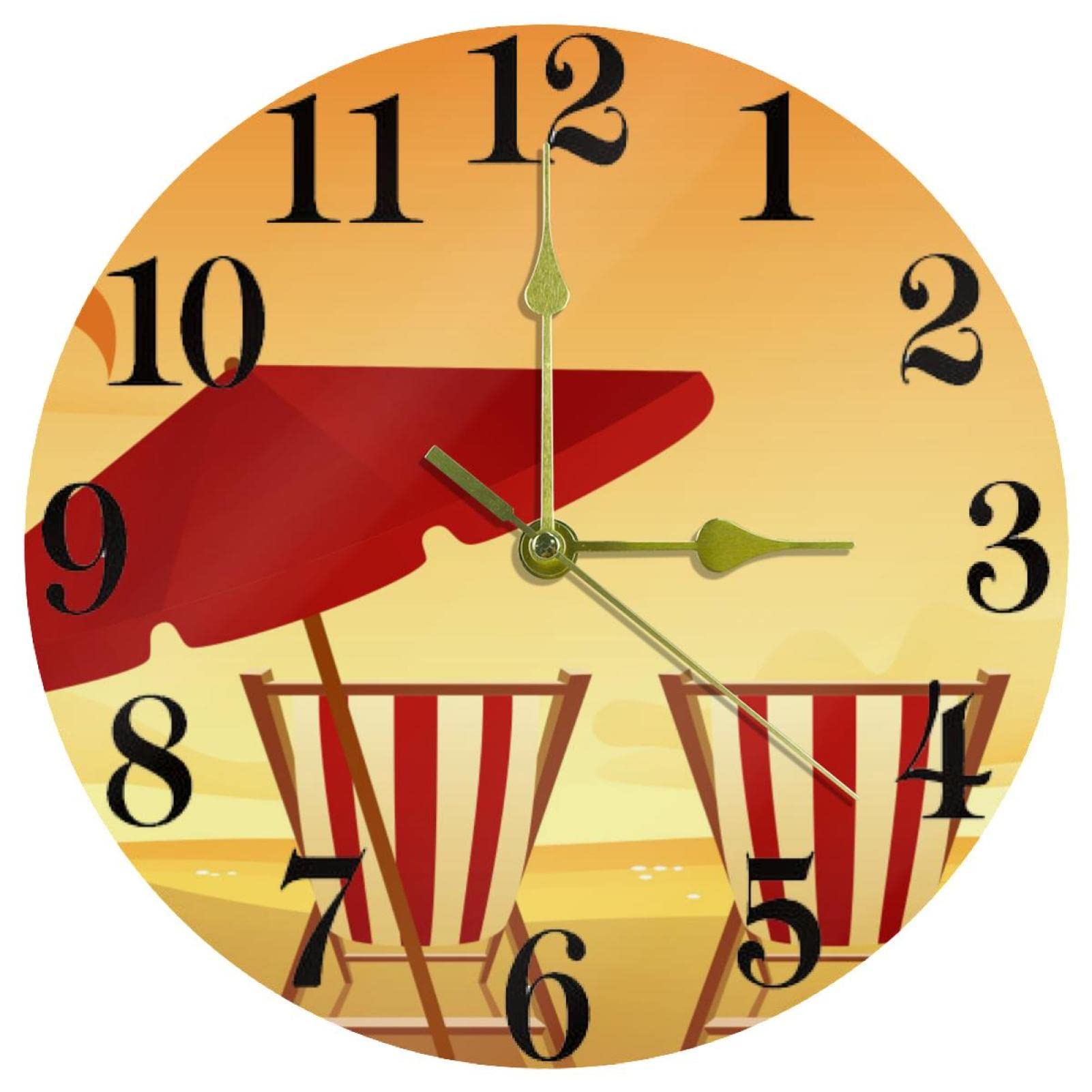 Horloge murale ronde de 25,4 cm silencieuse à pile pour cuisine