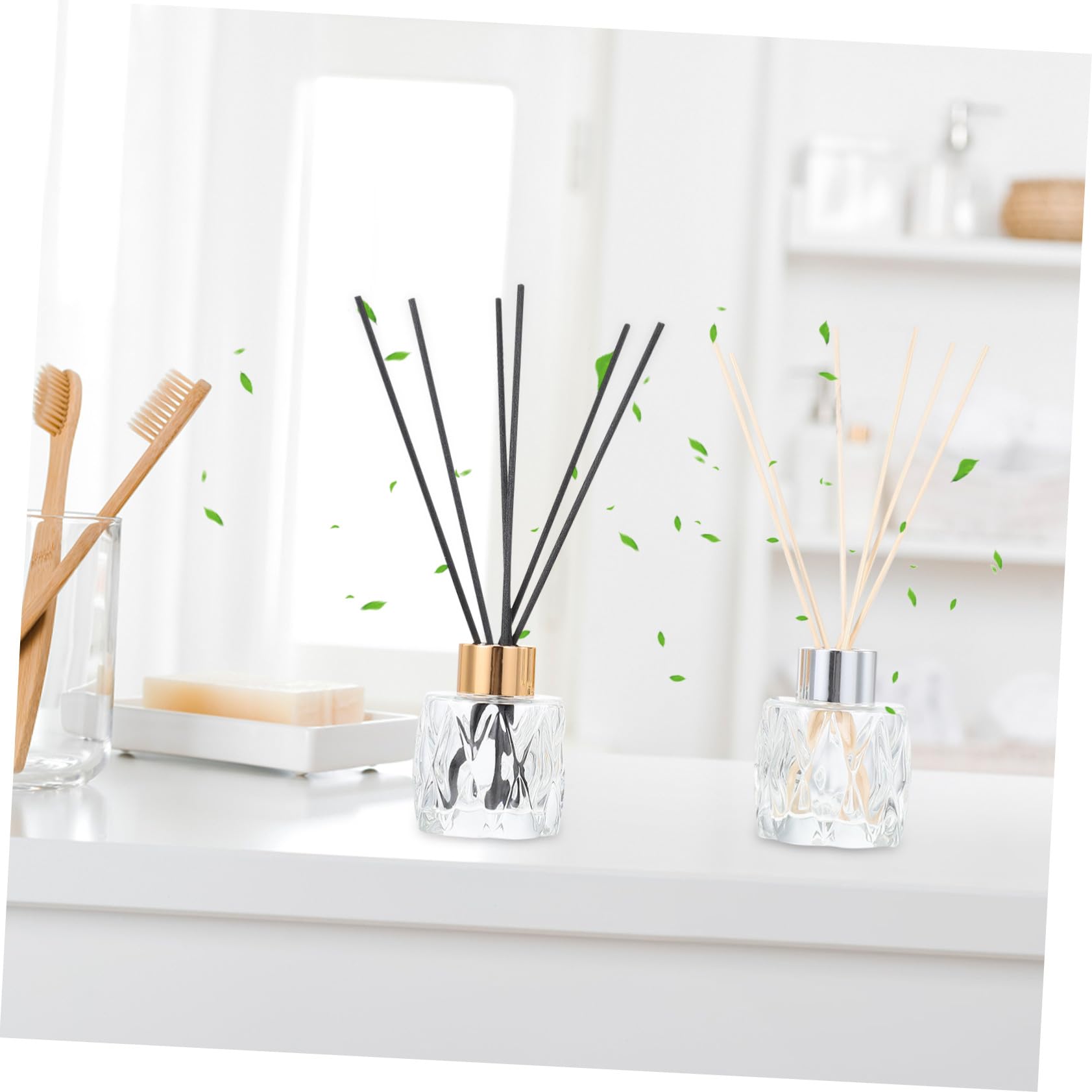 VALICLUD Glas-aromatherapieflaschen Für Zuhause Duftflaschen Mit Diffusorstab Einfache Duftflaschen Für Wohnzimmer Badezimmer Schlafzimmer Und Arbeitszimmer