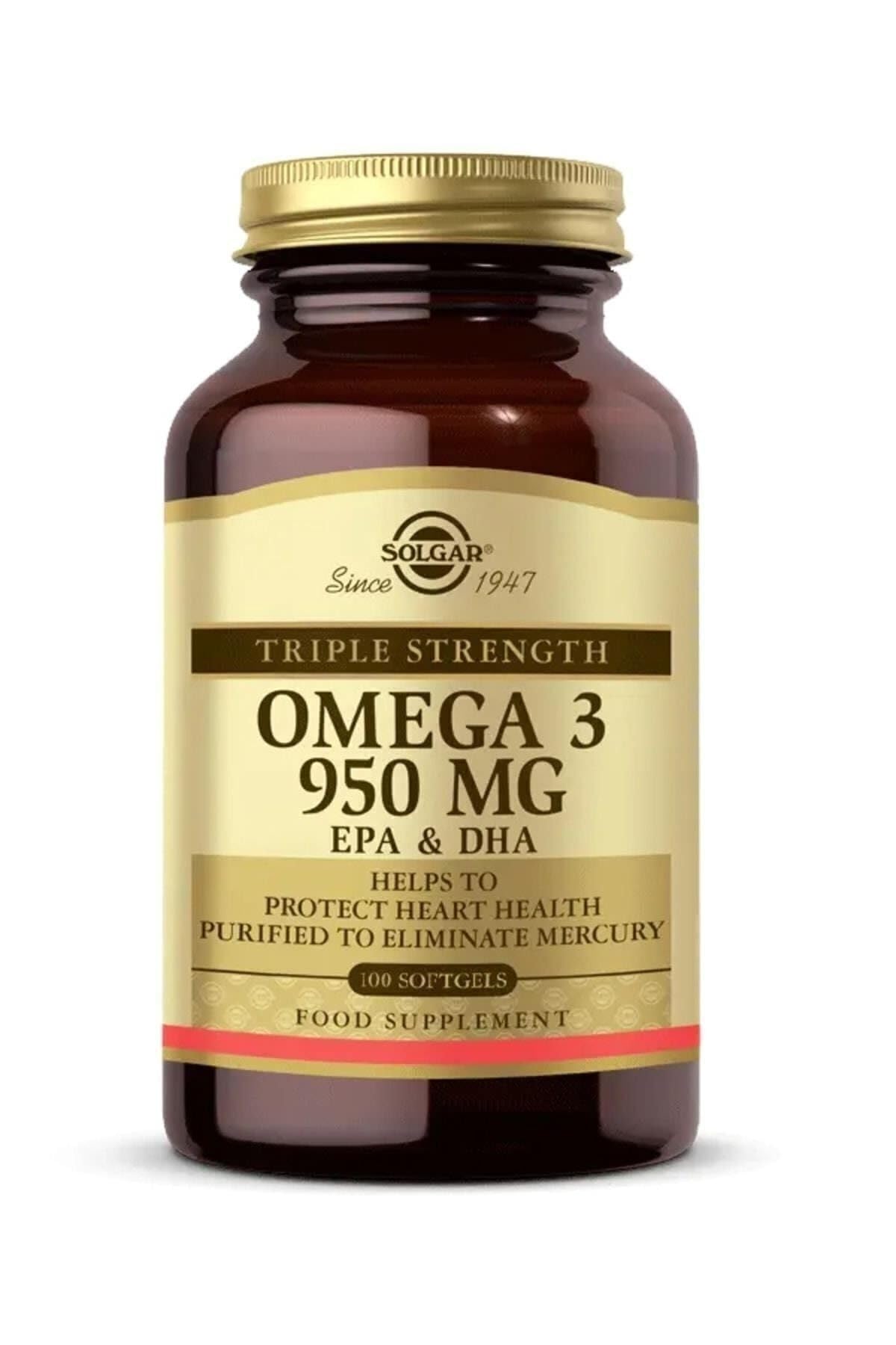 Solgar Omega 3 950 mg EPA & DHA, 100 Yumuşak Jelatinli Kapsül,…