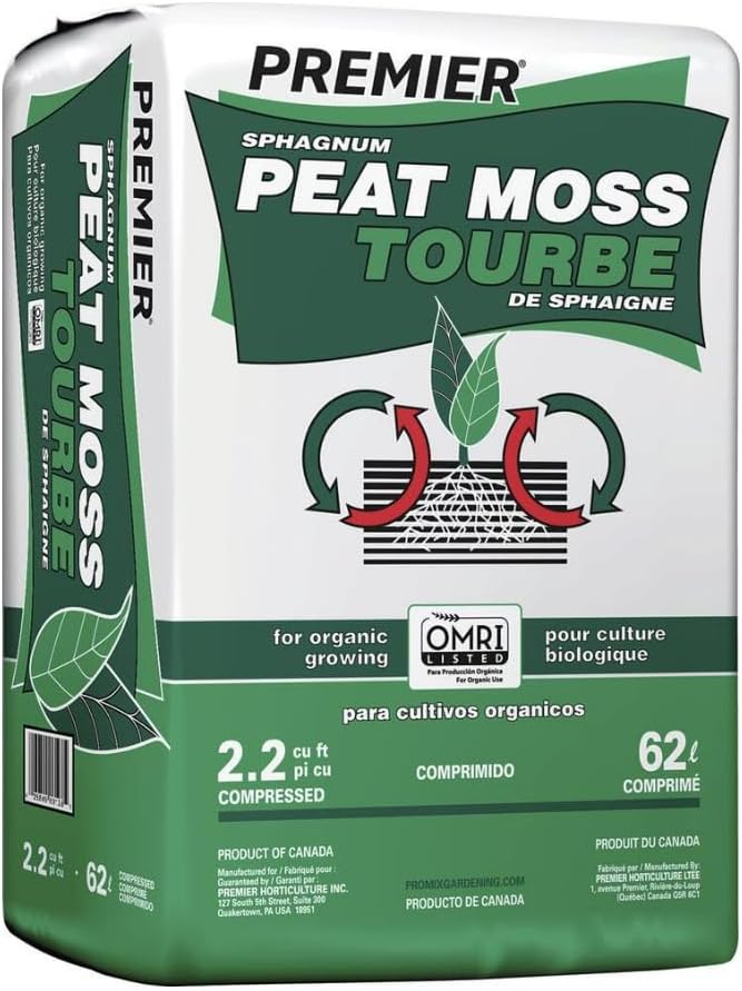 Premier Horticulture 0128P 2.2Cu Ft Sphag Peat Moss