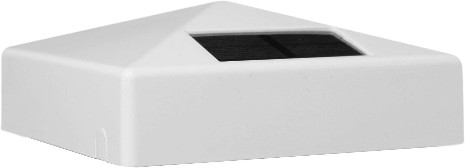 Classy Caps 4x4 White PVC Pyramid Solar Post Cap - High Performance, Energy Efficient, Outdoor Solar Lighting, Durable White PVC, Fits Standard 4x4 Posts