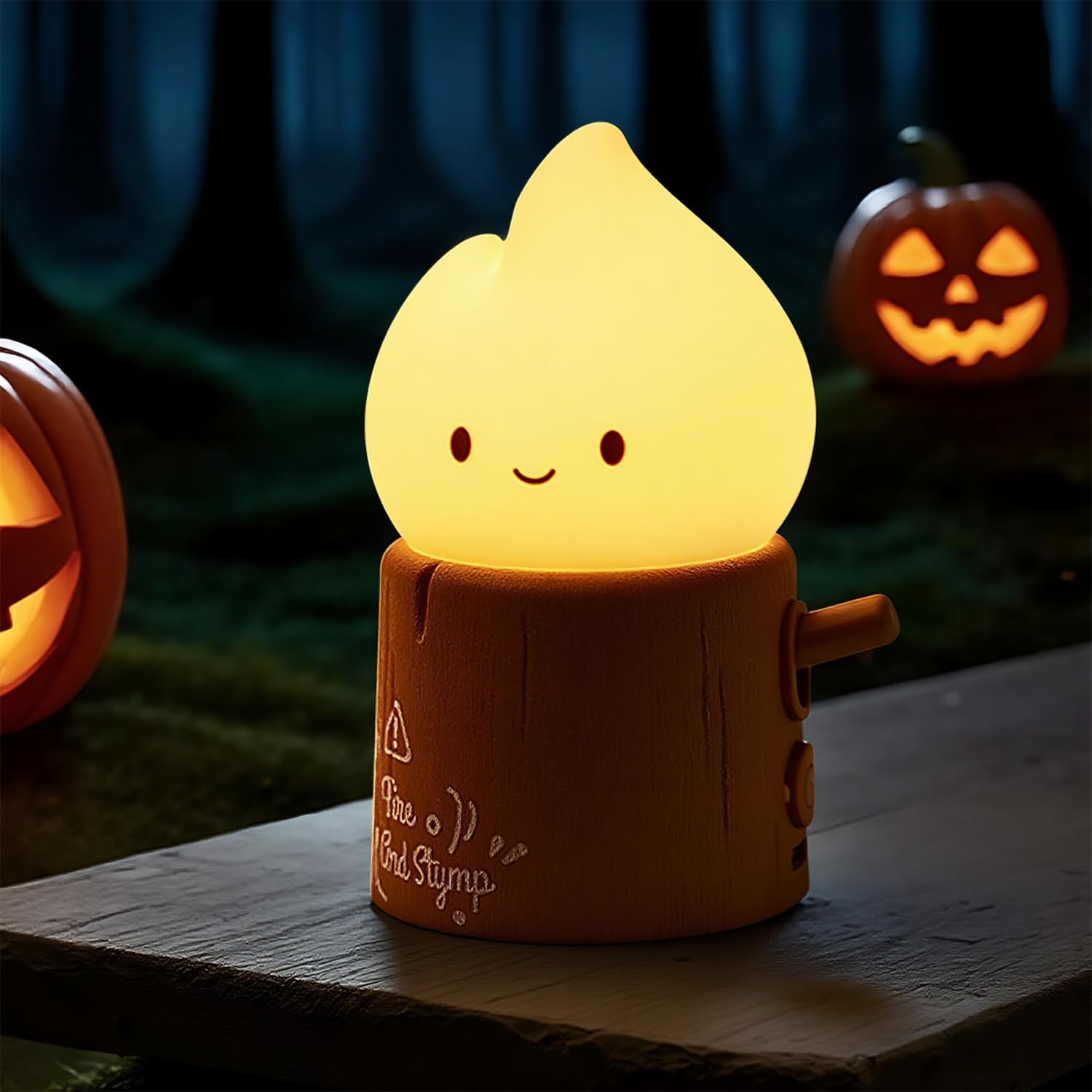Flameless Candles Lamp, Cute Night Light,Torch Stump Light, LED Tea Lights Candles Rechargeable Night Light,Suitable for Kids lamp Bedroom,Outdoor,Camp, Gift, Christmas,Halloween