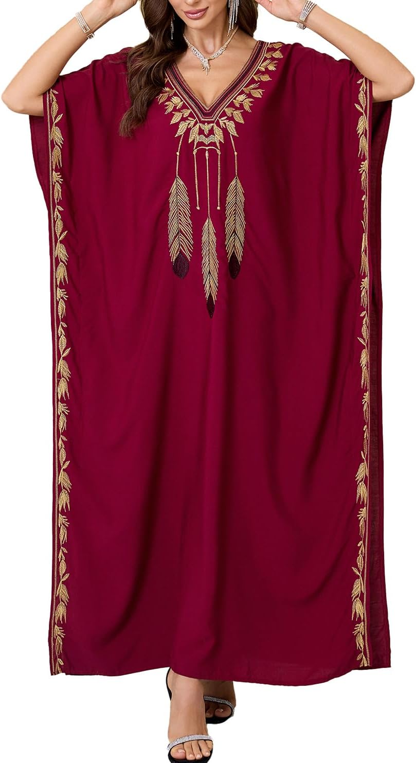 LikeJump Bohemian Cardigan For Women Spacious Night Dress Beach Kaftan Sarong Pareo, A White Black, One Size