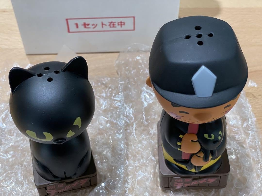 Amazon.co.jp: 明星チャルメラ おじさん&ニャンコの調味料入れ