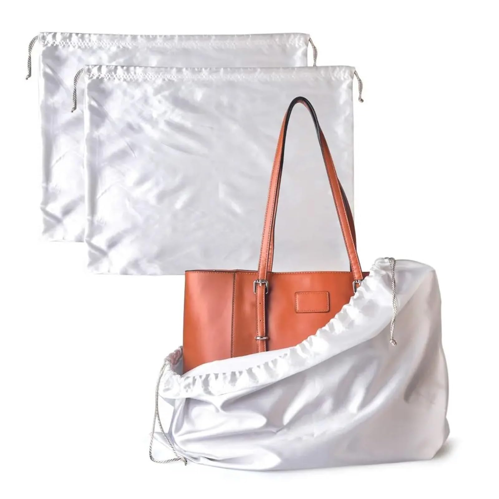 Bolsas Guardapolvo De Seda 6 bolsas reutilizables de satén sedoso for el polvo, for bolsos, zapatos, ropa, con cordón gran capacidad for guardar(60x50cm)