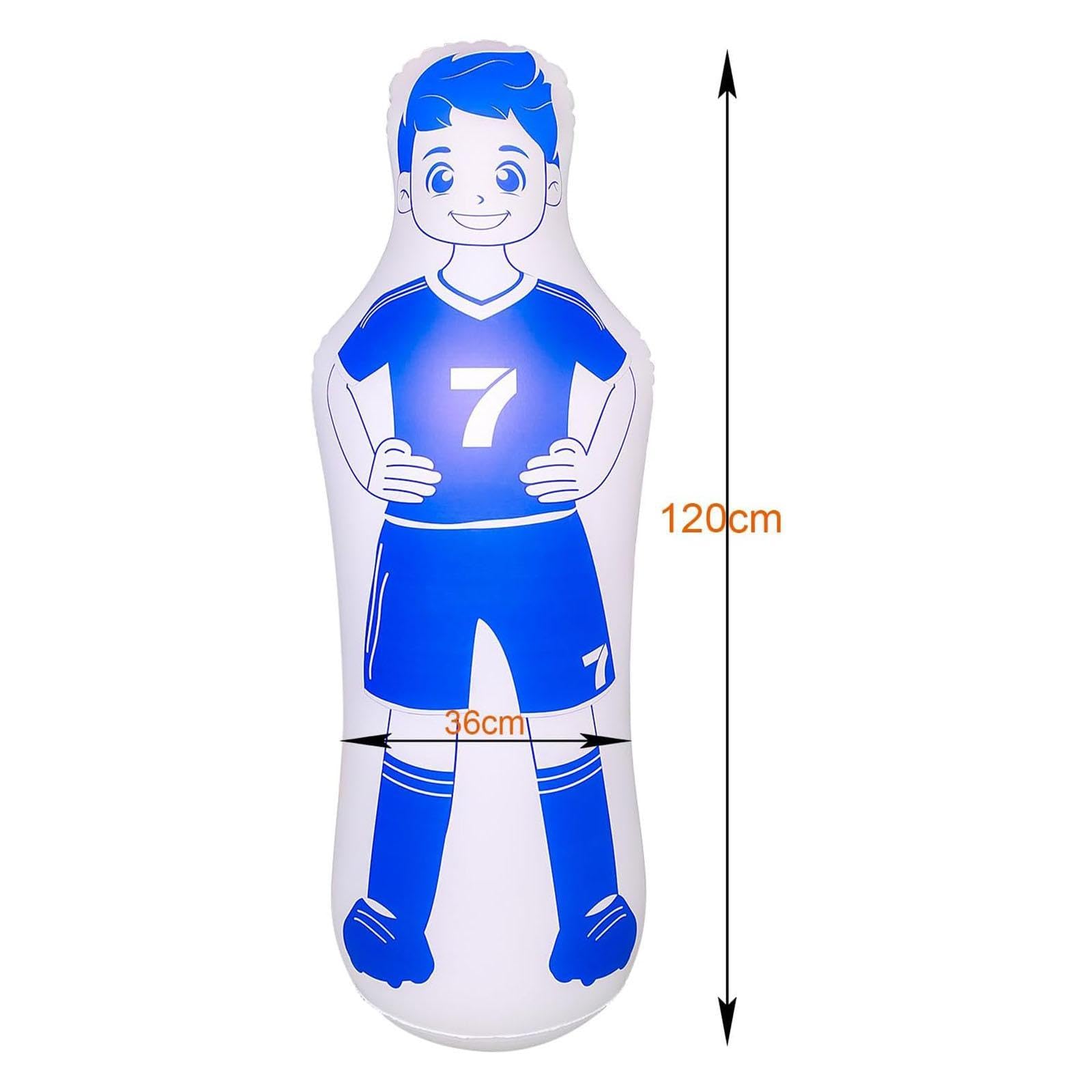 Muñeco Inflable de Fútbol con Bomba de Aire Portátil para Entrenamiento de Regate y Pase Adecuado para Niños y Adultos en Patio y Jardín
