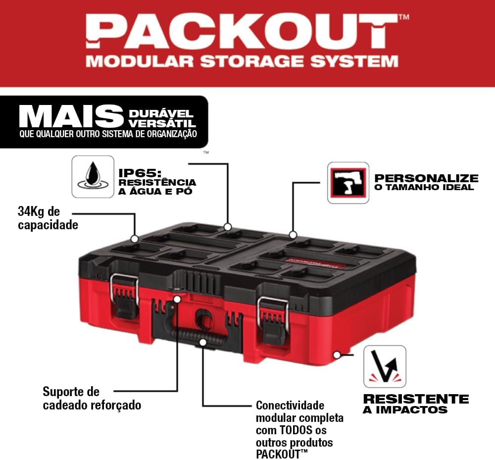 Milwaukee 48-22-8450 PACKOUT Tool Case with Foam Customizable Insert