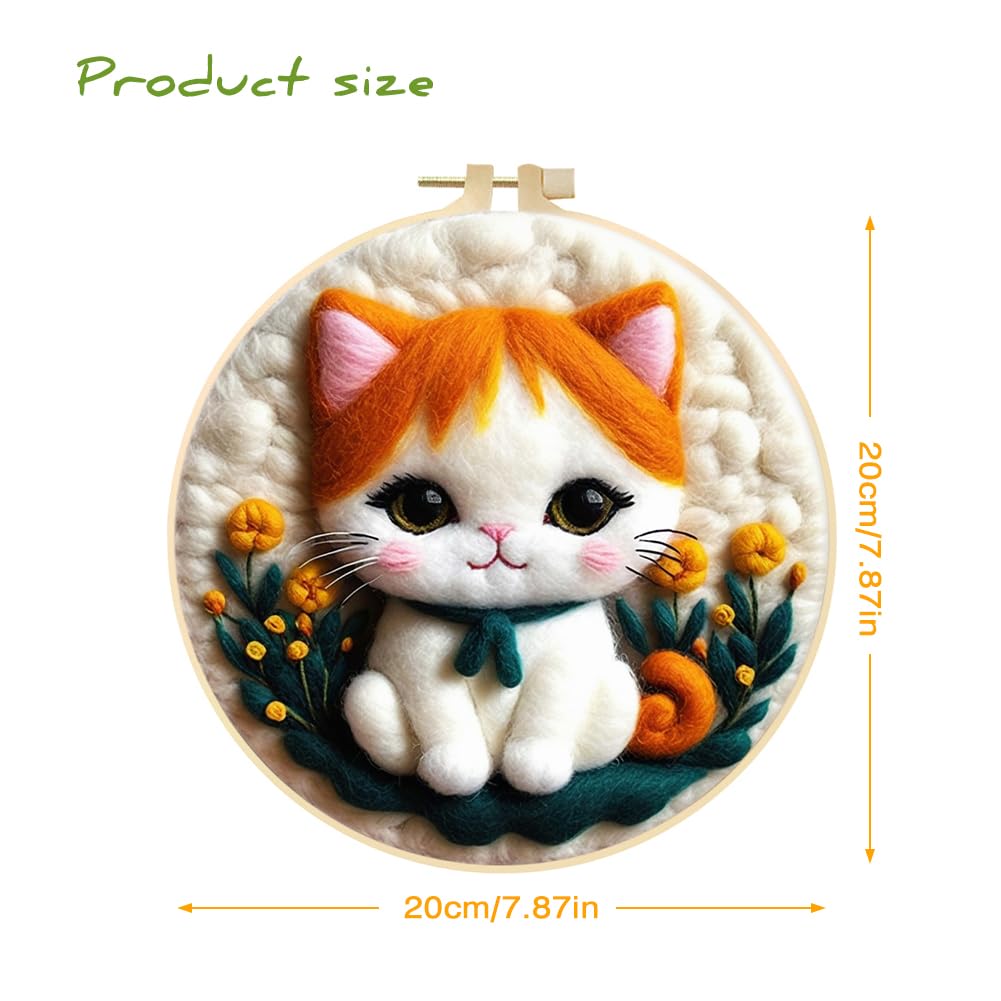 Kit DIY Feutrage JAWSEU Kit Débutant Feutrage à L'Aiguille - Punch Needle Avec Laine, Tissu Et Cadre Cadre Photo