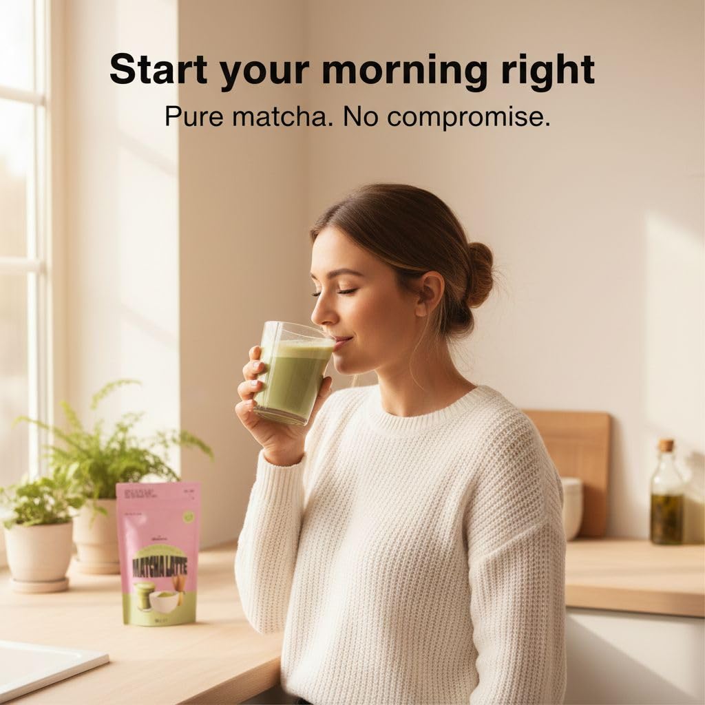 Allreasons Matcha Latte Classic | Veganes Matcha Pulver mit Kokosblütenzucker | Gentechnikfrei | Natürlich | Pflanzlich (10 × 100 g)