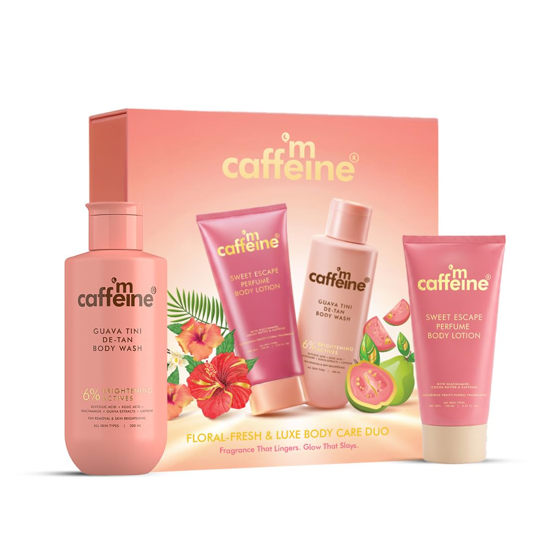 mCaffeine Floral-Fresh & Luxe Body Care Duo | Sweet Escape Perfume Body Lotion With Fruity Floral Fragrance & Guava Tini De-Tan Body Wash With 6% Brightening Blend | Fades Dark Spots & Brightens-image-20