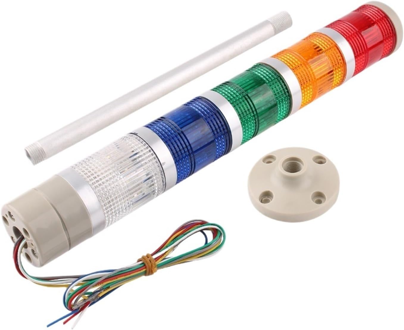 5 Layers 12V 24V 110V 220V Industrial Tower Signal Stable Warning Light Flash Indicator Light Bulb Light LGP-205/505(Flash and Sound 110V)