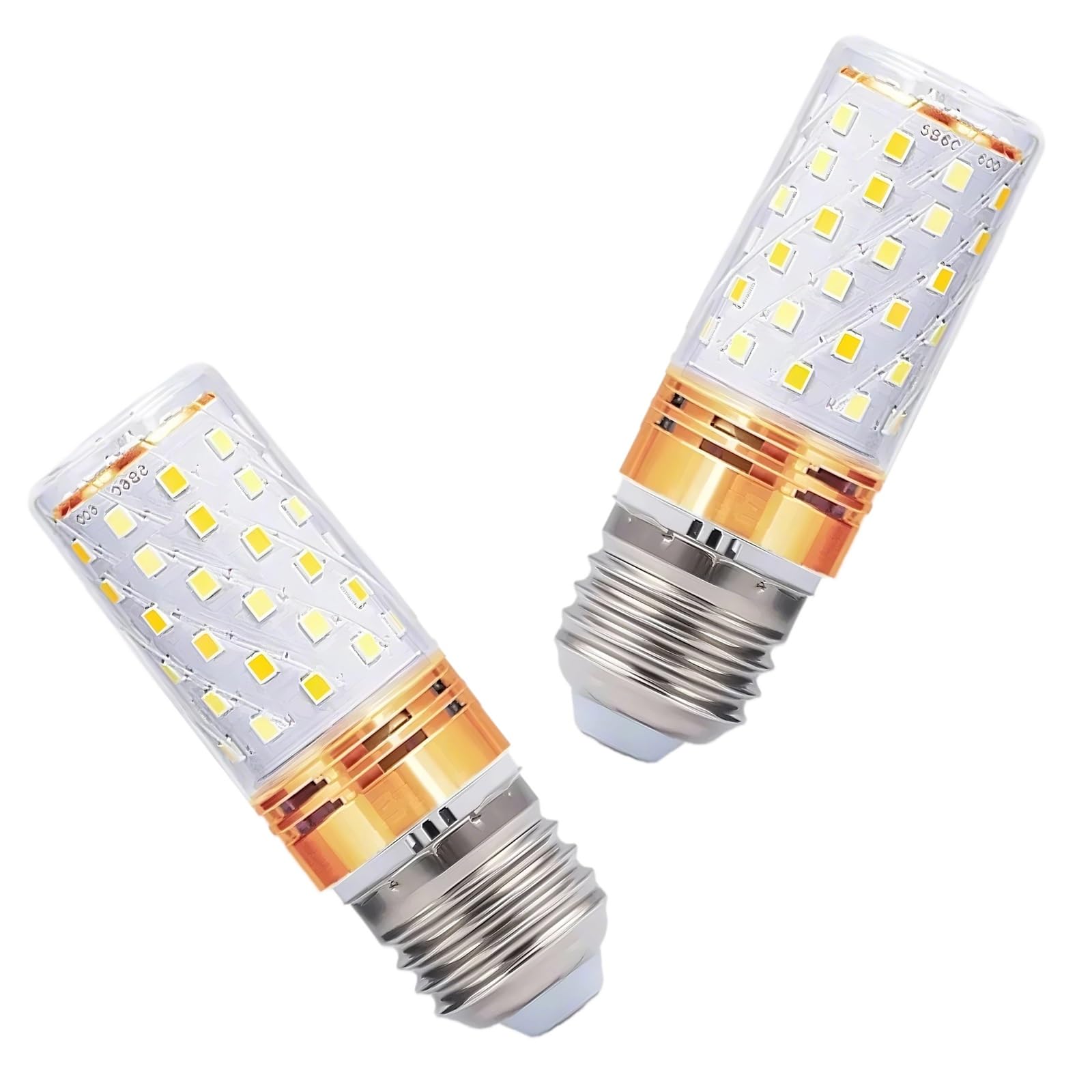 ZFFOZZ 16W E27//E26/E14 LED Corn Light Bulbs (2 Pack) Daylight White 6000K Decorative Bulb for Home Lighting, Non-Dimmable(E27-16W-gold,Warm)