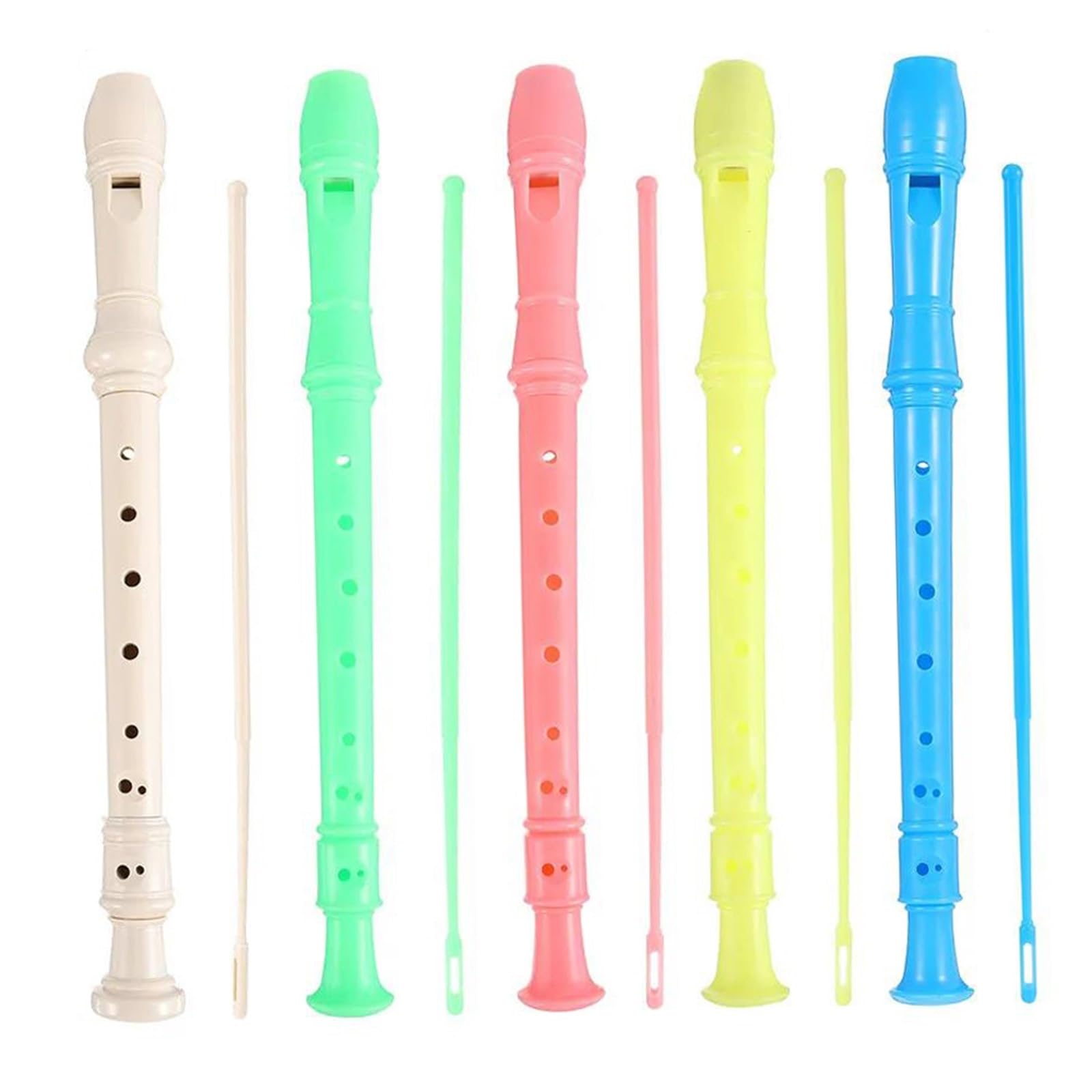 Flauto Dolce Flauti Dolci Soprano Da 5 Pezzi Materiale ABS Durevole | Il suono del flauto è brillante, morbido, bello e preciso.