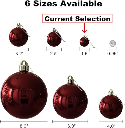 Vista 1205 de 18 esferas medianas decorativas navideñas para árbol de Navidad, inastillables, para colgar, color púrpura, 2.5 pulgadas, paquete de 18